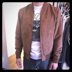 New Banana Republic brown suede bomber jacket
